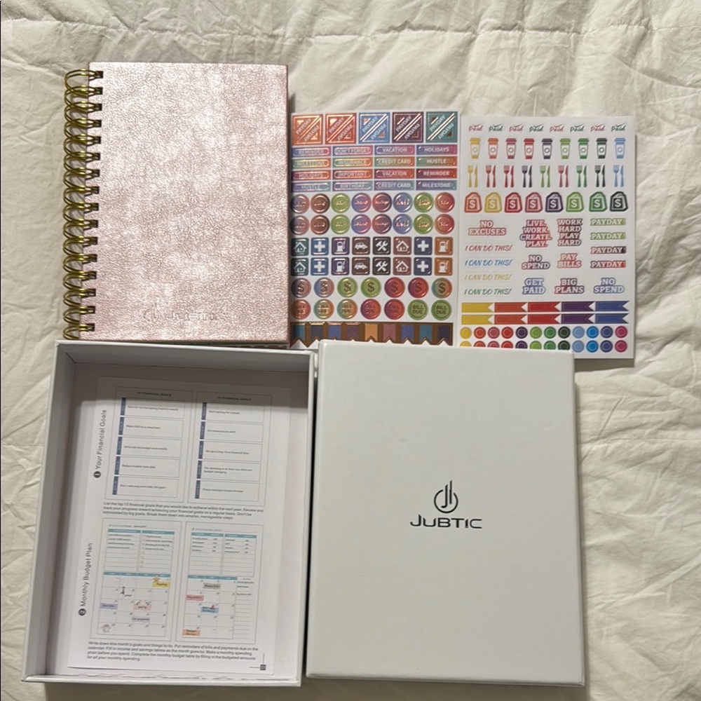 Elegant Pink and Gold Office Planner for Organization of monthly bills
